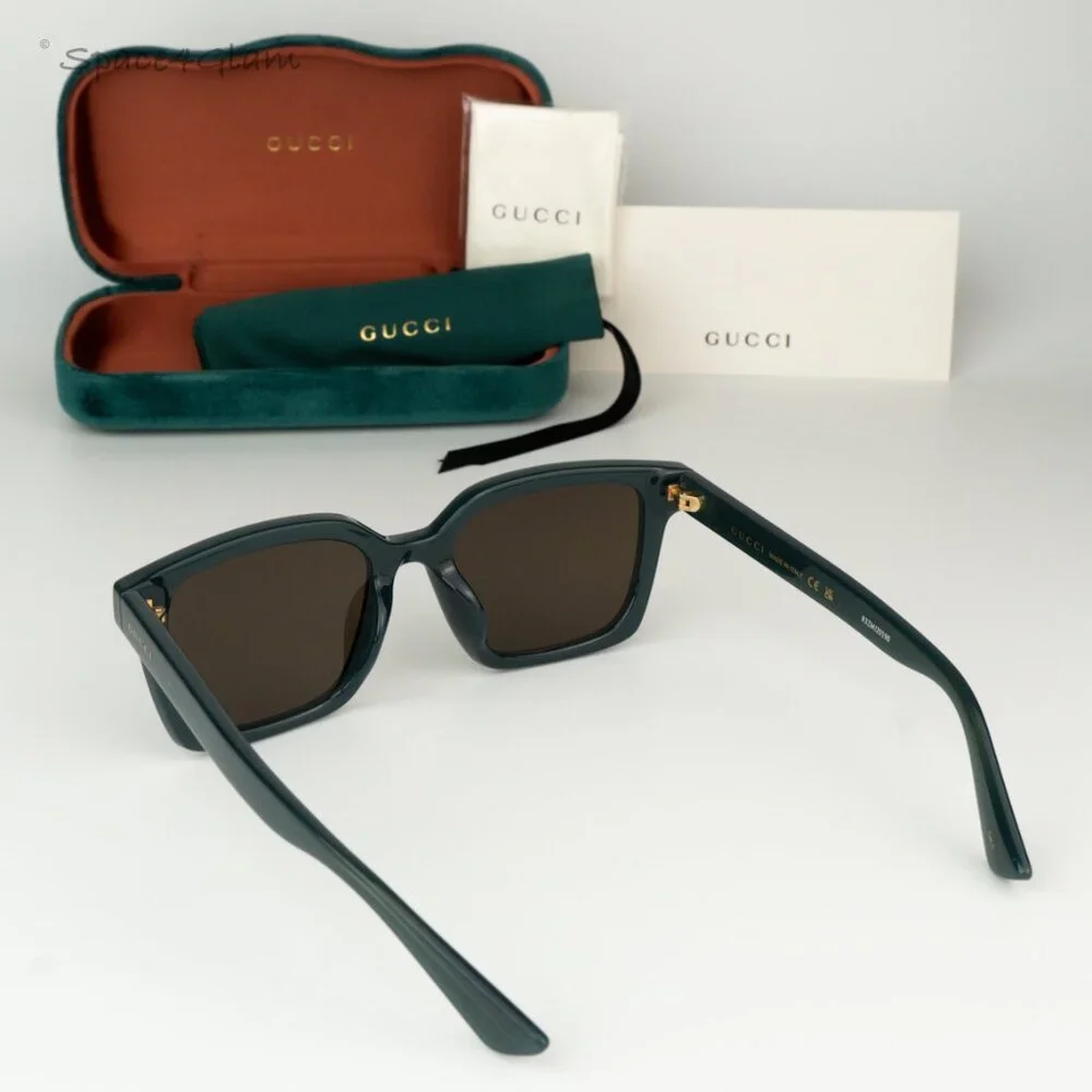 BRAND NEW Gucci GG1582SK 003 Opal Blue Grey Brown Unisex Square Sunglasses